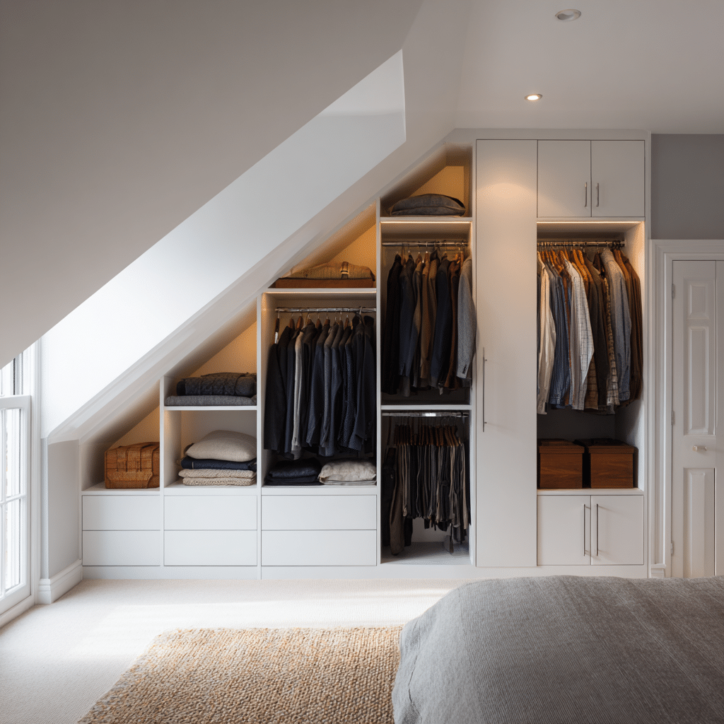 Slaapkamerkast schuine wand