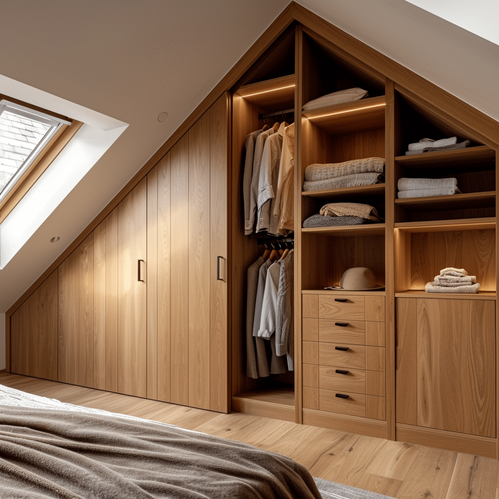 Slaapkamerkast zolder