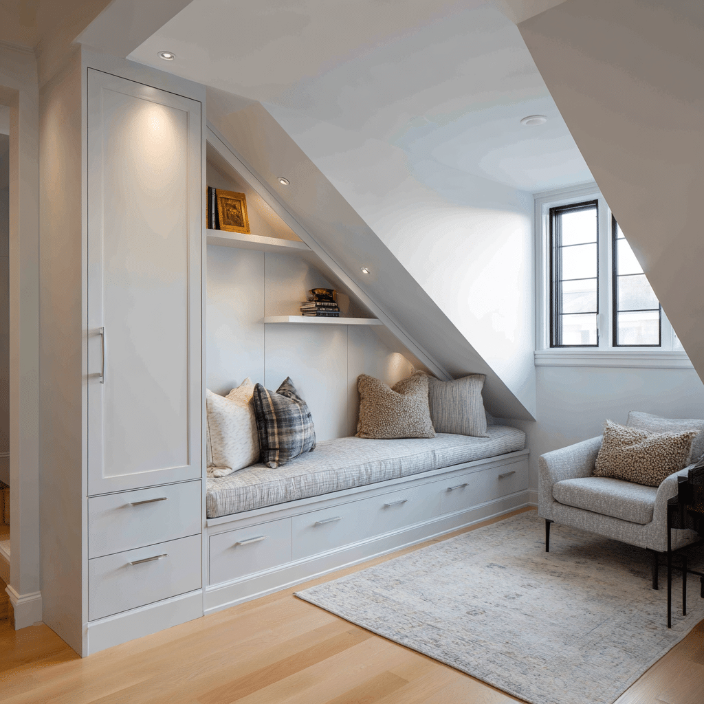 Inbouwkast schuin dak