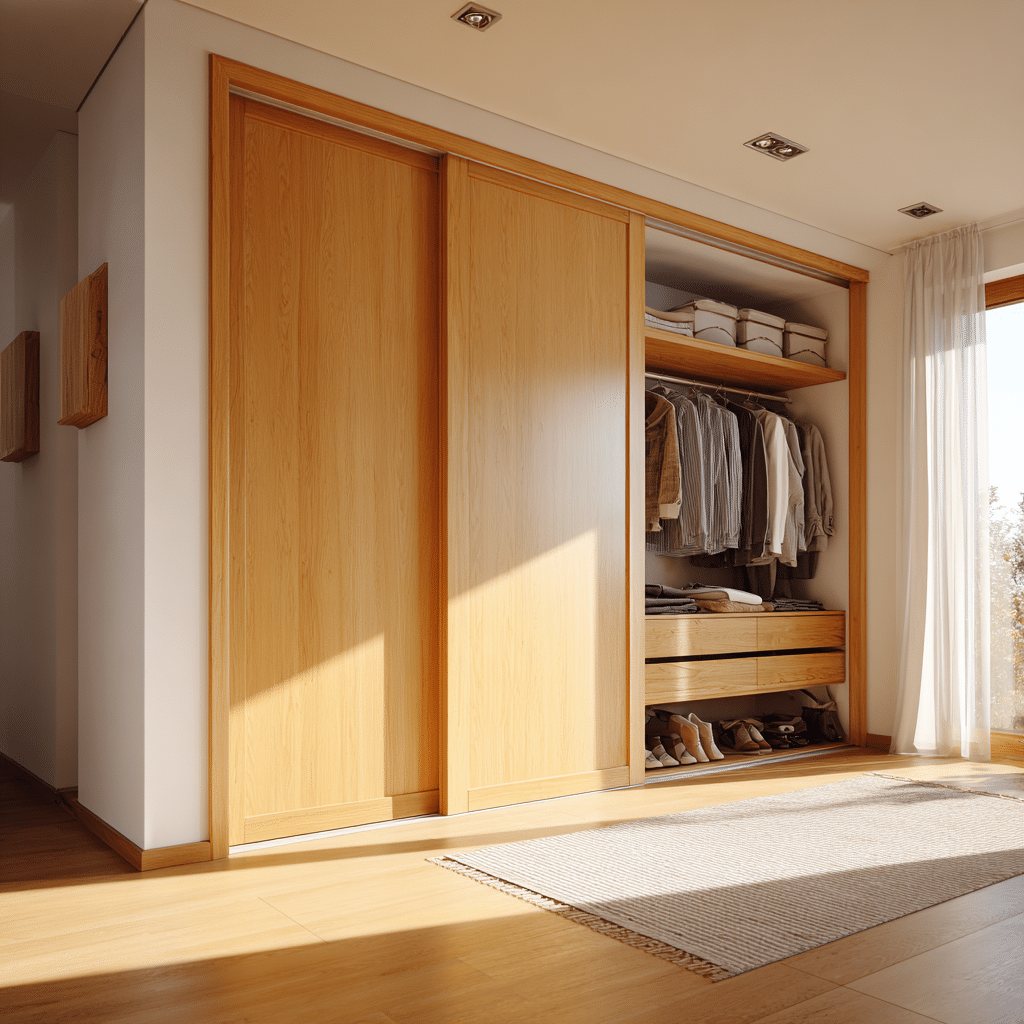 Houten schuifdeurkast